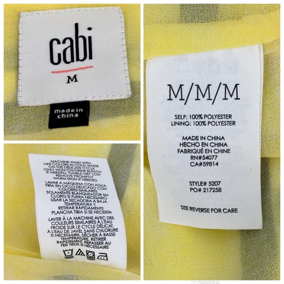 Cabi Knot Cami # 5207, Yellow and Navy Striped Tie Front Cami-Style Top, Medium - Picture 16 of 16